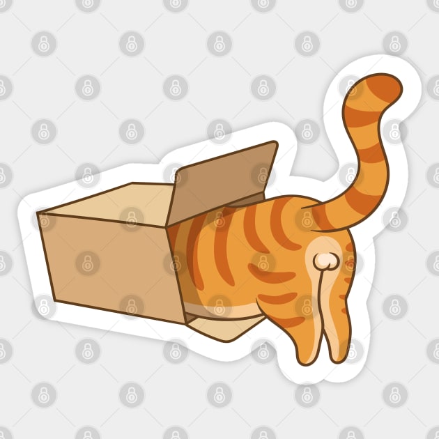 Cat in the box Sticker by tomodaging